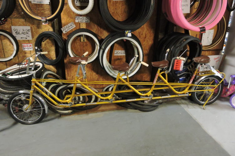 This four-seater once rolled the Monkees through film sets in California. It is on loan to Bicycle Heaven. 